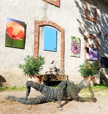l'homme allongé sculpture fil de fer XXL Wilfrid Bricourt