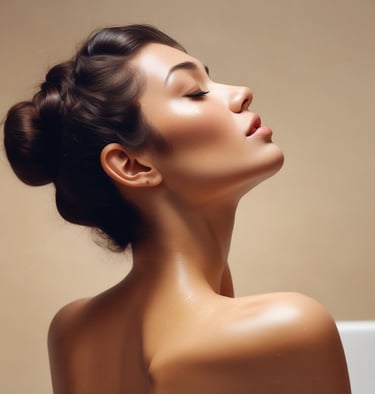 A close-up of diverse hands applying a radiant face serum in soft natural light.