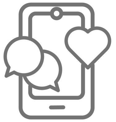 Celular con iconos interacción