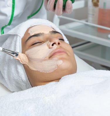 smear cream on woman face