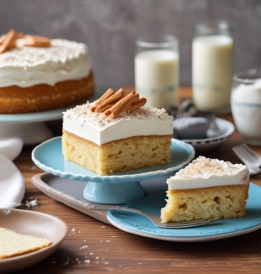 A vibrant orange Jarritos soda bottle, a tall float with whipped cream topped with colorful sprinkles, and a blue container of Mexican vanilla ice cream on a countertop decorated with scattered rainbow sprinkles. A geometric white and gray pattern serves as the background.