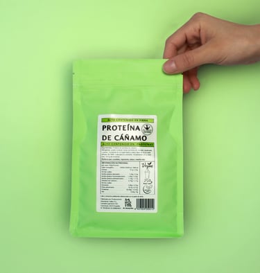 Proteína de cáñamo en polvo | 100% natural, alta en proteínas y fibra | La mejor calidad precio 