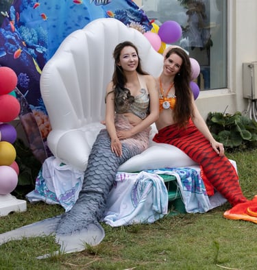 @helenaunderwater and Corinna - CEO of MerMapp - at the Jeju mermaid festival in 2025