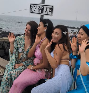 mermaid participants at a mermaid festival in Jeju 2025