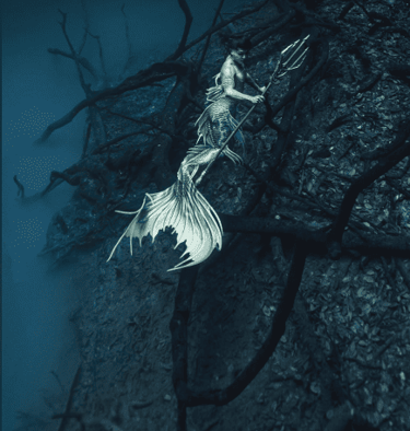 Afa Zhang at Cenote Angelita in Mexico