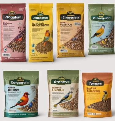 bird feed types and food pellets for birds