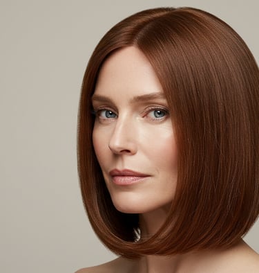 a woman with a short haircut and a short haircut
