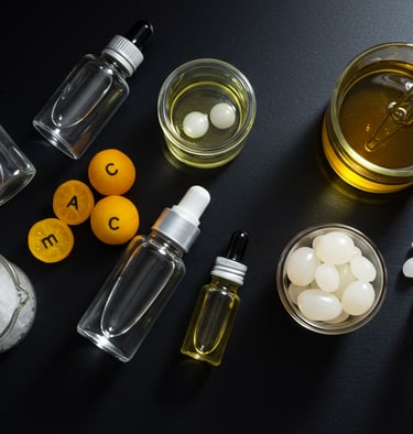 a variety of bottles of pills and pills