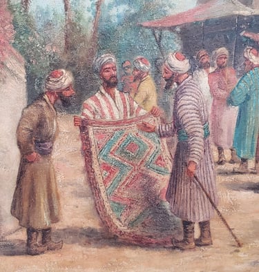 dipinto di tappeto orientale