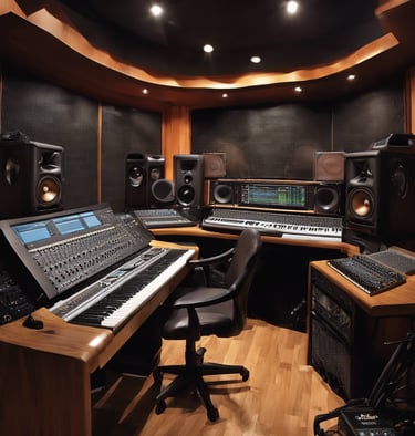 A sound board sitting on top of a wooden table