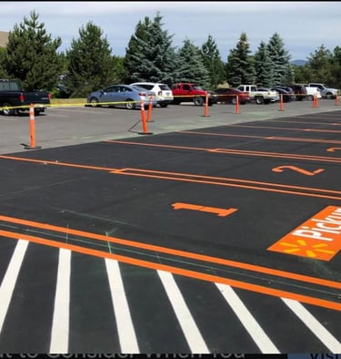 NEWLY STRIPED WALMART PICKUP STALLS