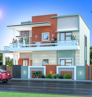 3D Front Elevation Architecture