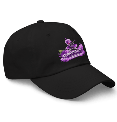 grapeshot coffee hero logo printed black cap