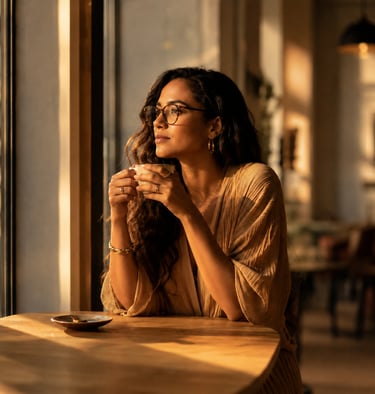 Solitude de la femme inspirante et indépendante face a la peur du vide en amour
