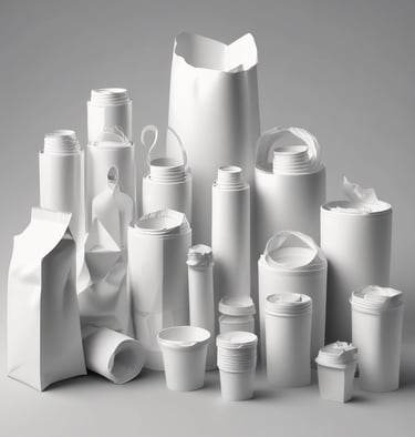 Various packaging materials and boxes stacked for shipping