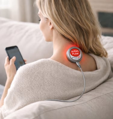 BoboLED reliée à son câble posée ou en massge. Tensions douleurs