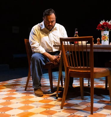 Orlando Arriaga in 72 Miles to go... at Alley Theatre, photo by Lynn Lane