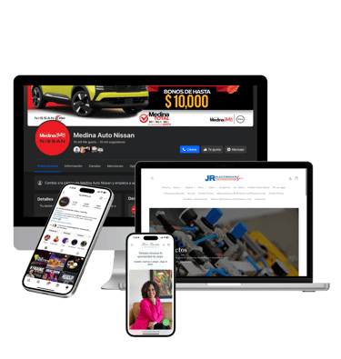 a laptop, phone and a cell phone with a picture