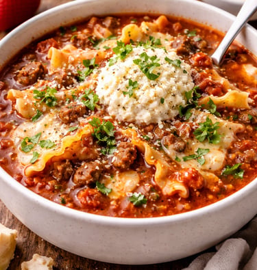 Cheesy Lasagna Soup Recipe