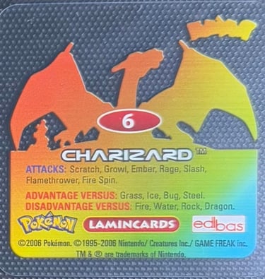 6 Dracaufeu Lamincards square édition