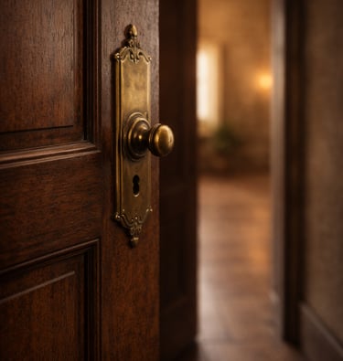 Uma porta entr3eaberta sibolizando o convite para entrar no Método DCM