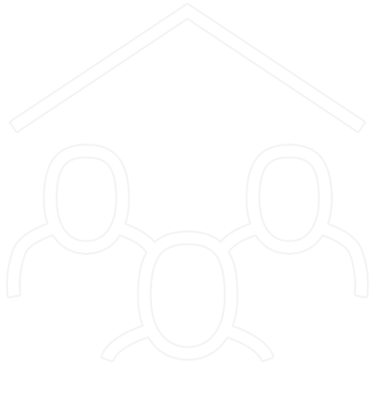 a roof with people inside to represent the term in-house with no background for as an icon