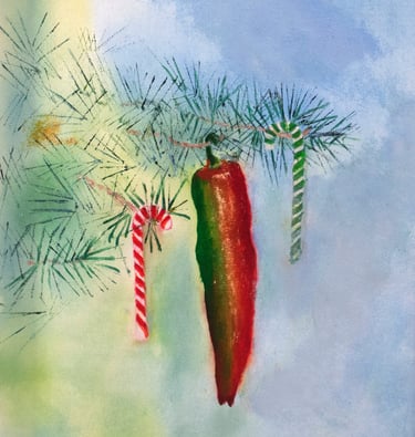 Arbolito de Navidad by New Mexico Artist John Dick-Peddie