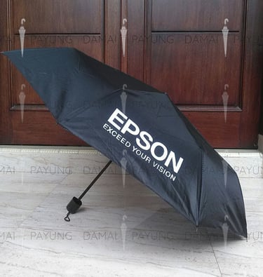 Payung promosi polos lipat hitam epson