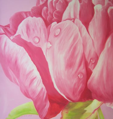 sold floral flower art painting for commission artist from your photo