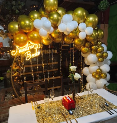 decoración de boda en candelabro parrilla