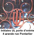 ferronerie (UL pour ulysse lanquetin) porte d'entrée immeuble familial 4 grande rue pontarlier