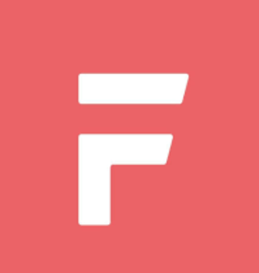 Finom Bank red label with white F