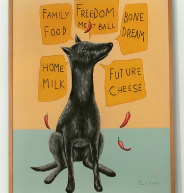 Freedom Meatball, We are stardust series, 90x70cm