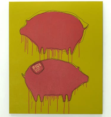 Pink Pigs 2020, 120x100cm