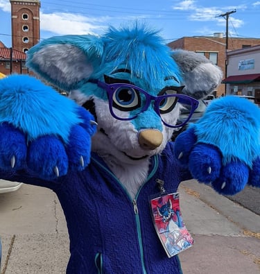 Blue hand paws from Teto Creations