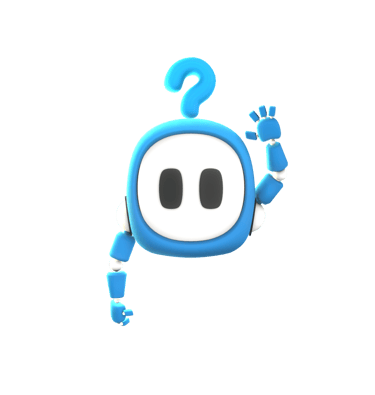 Mascotte 3D Quizzo qui fait coucou