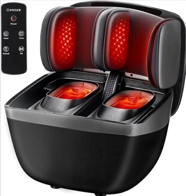 foot and calf massage device used for evening relaxation and circulation support.