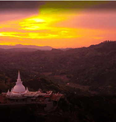 View of Dagabo at the Sun set in Nuwara Eliya