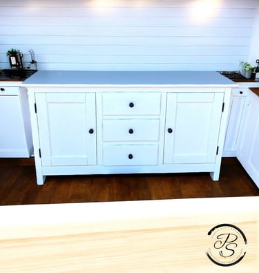 pottery barn buffet white finish