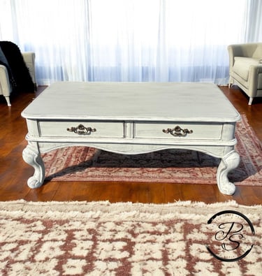 cream patina coffee table