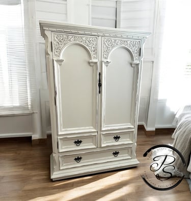 white armoire furniture finish