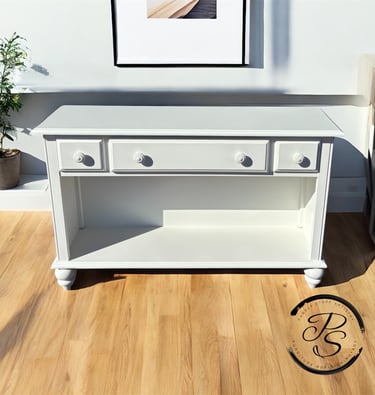 white accent table finish