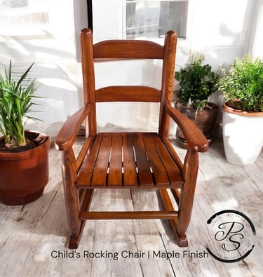 child's maple stain rocking chair