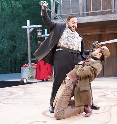 Orlando Arriaga & Brady Morales-Woolery in Romeo y Juliet at California Shakespeare