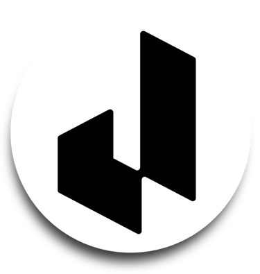 Icône minimaliste noire avec un logo géométrique à l'intérieur d'un cercle