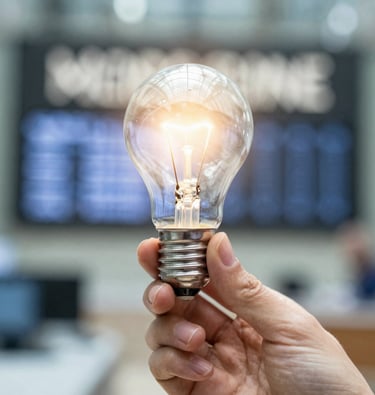 person holding light bulb