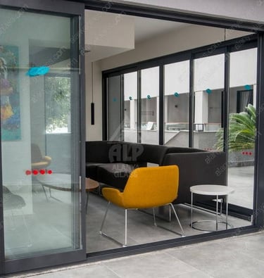 hőszigetelt eltolható üvegfal