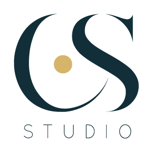 logo petit format du studio caractère.s reprénsentant un C et un S avec un point jaune au centre
