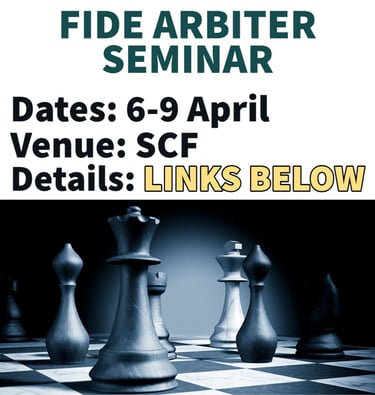 FIDE Arbiter Seminar in Singapore. FIDE Arbiter Chess Seminar. Singapore Chess Federation