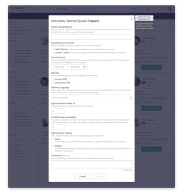 Proposed Quote Request Mocks